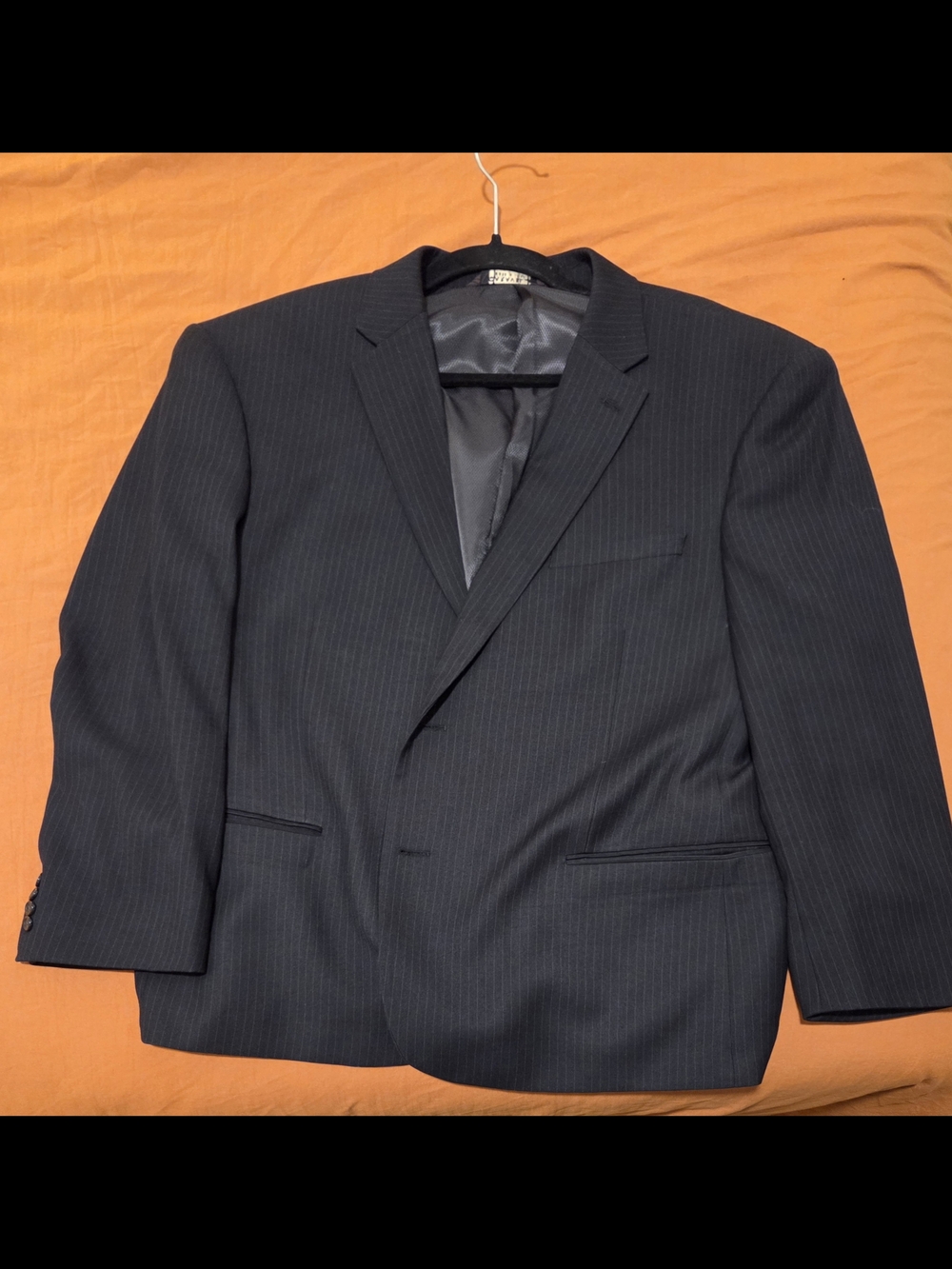 Men's 3 Piece Pinstripe Suit - Black